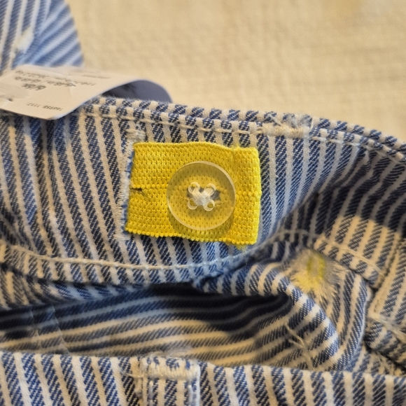 Carter's girls 6 6X blue & white stripe with embroidered flowers, NWT - Picture 2 of 5